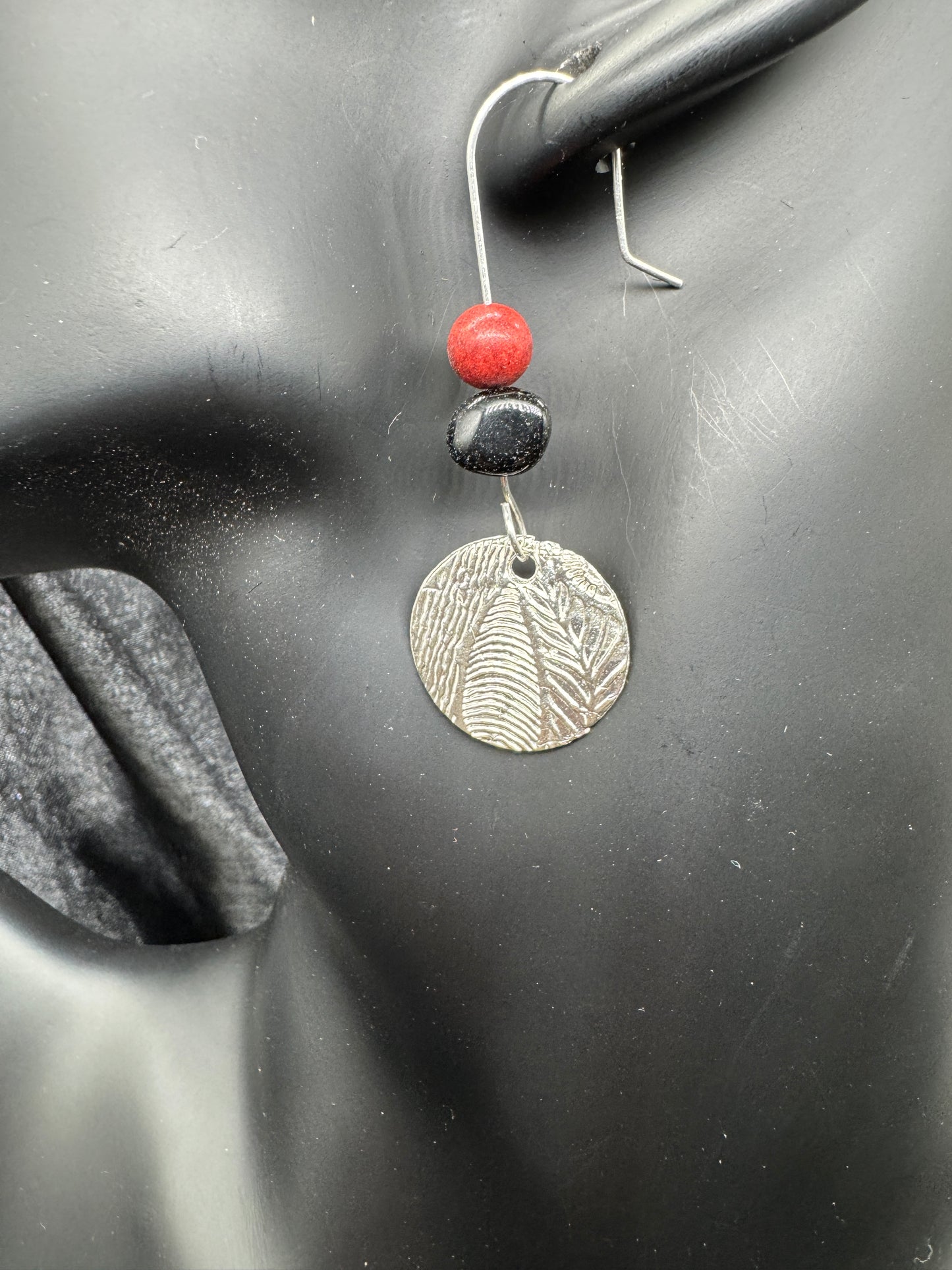 Black Red Stone earrings