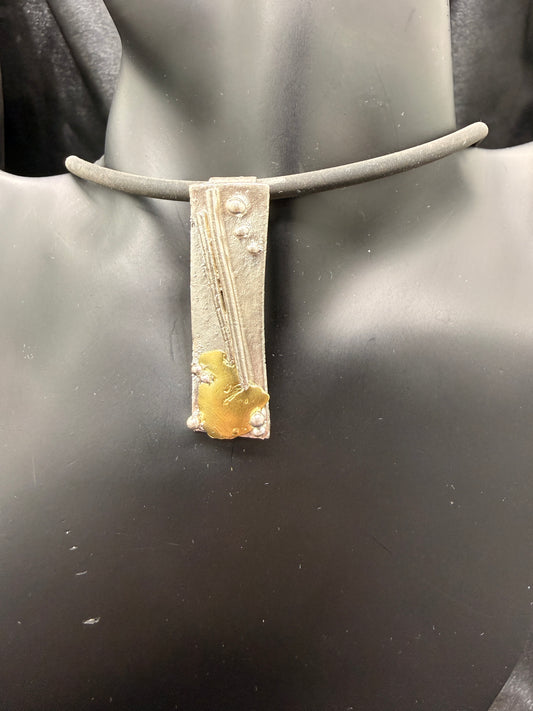 Silver & Gold Modernist Pendant