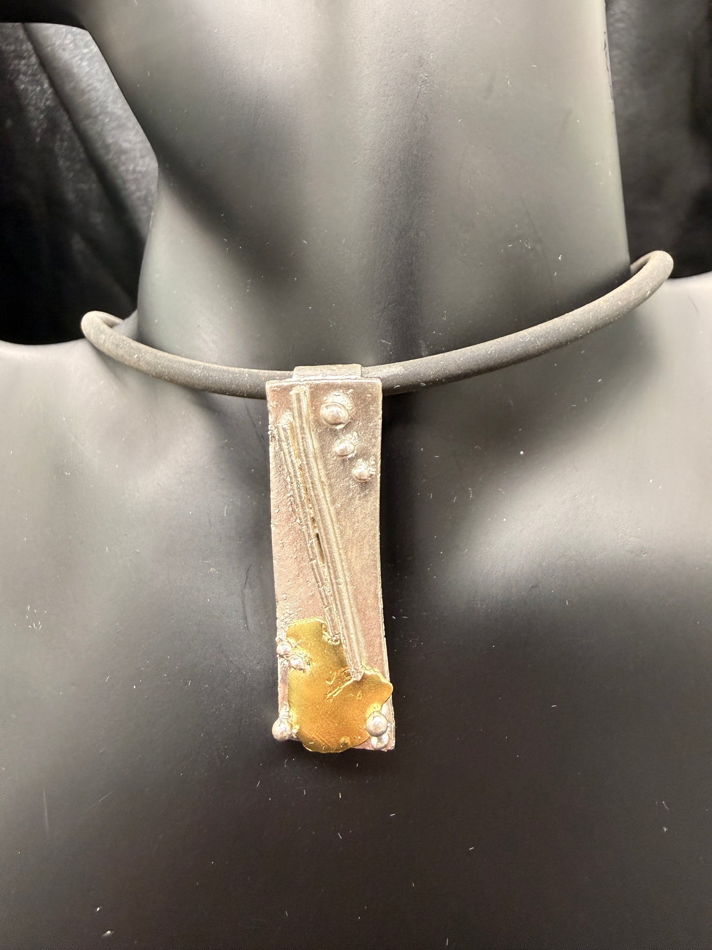 Silver & Gold Modernist Pendant