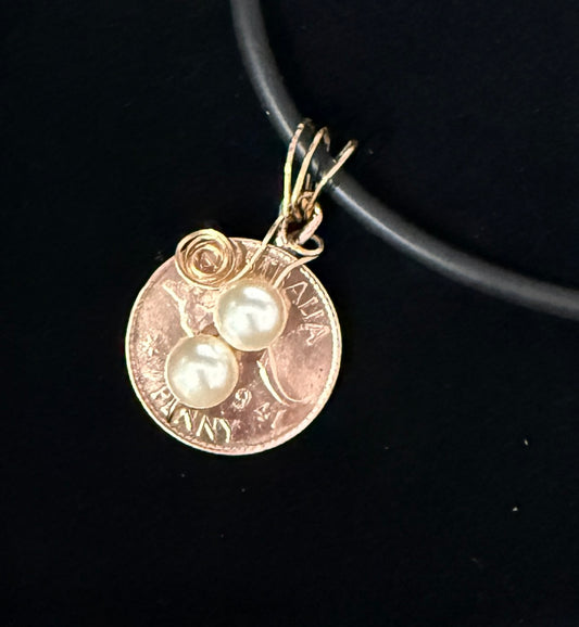2 Pearl Penny Pendant
