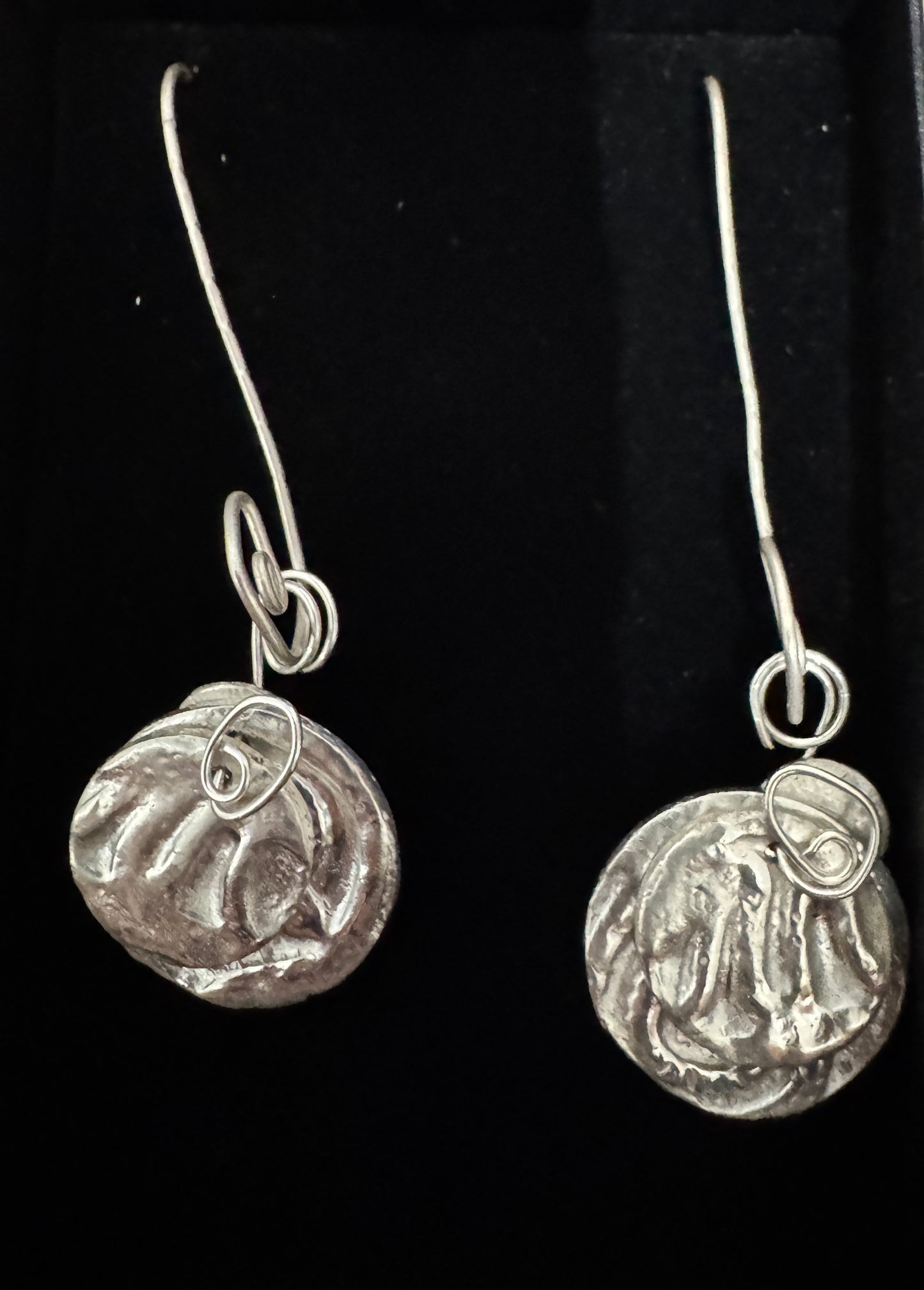 Silver disc earrings