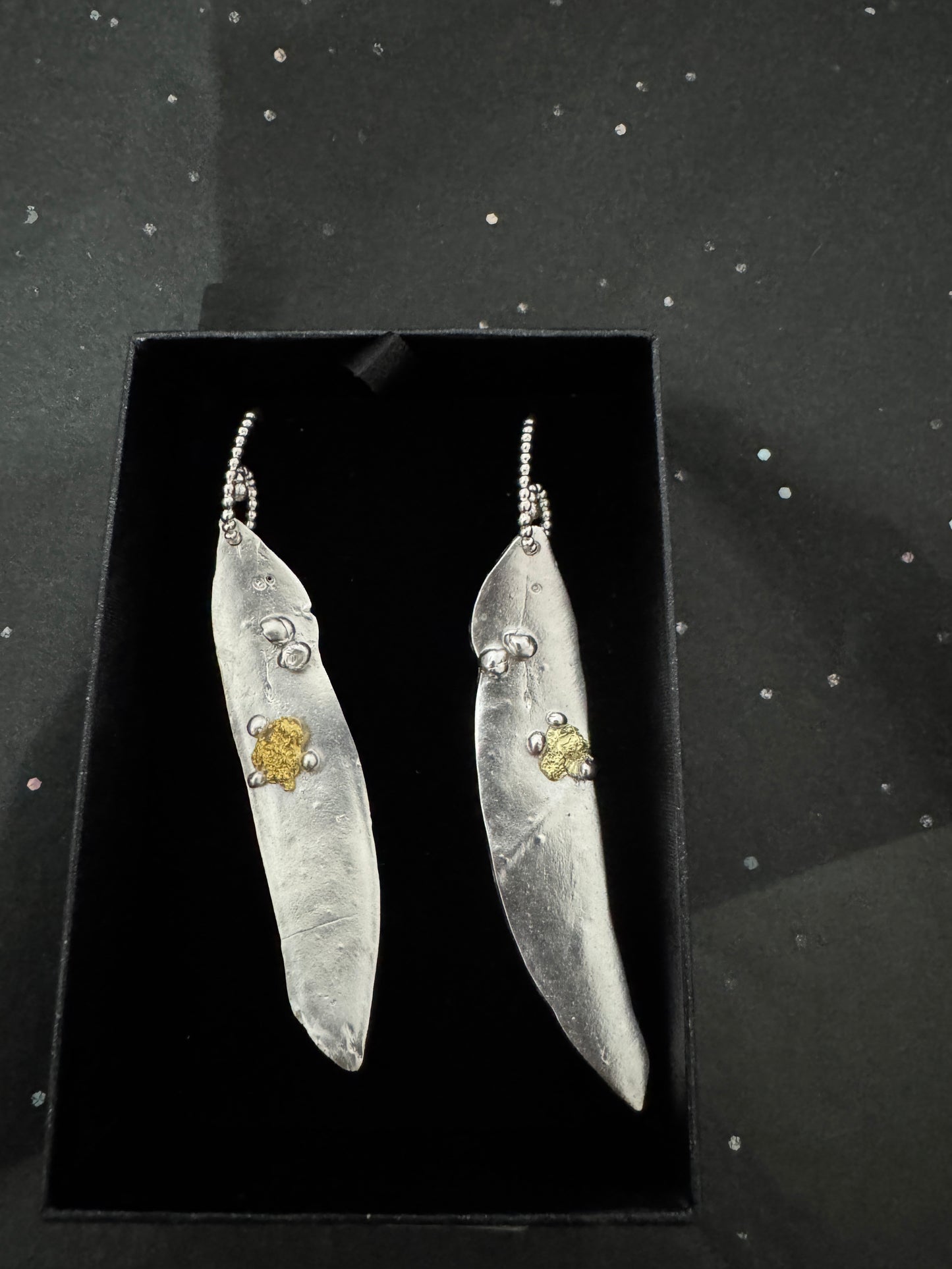 Golden Gum Leaf Earrings Style 2